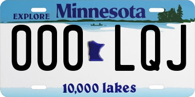 MN license plate 000LQJ