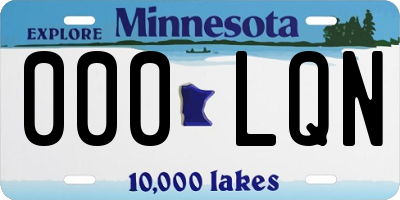 MN license plate 000LQN