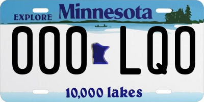 MN license plate 000LQO