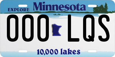 MN license plate 000LQS