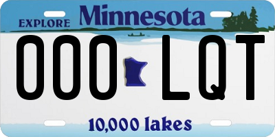 MN license plate 000LQT