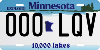 MN license plate 000LQV