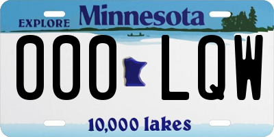 MN license plate 000LQW