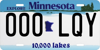MN license plate 000LQY