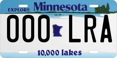 MN license plate 000LRA