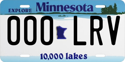 MN license plate 000LRV