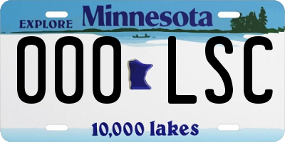 MN license plate 000LSC