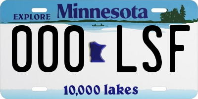 MN license plate 000LSF