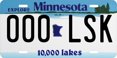 MN license plate 000LSK