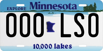 MN license plate 000LSO