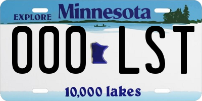 MN license plate 000LST