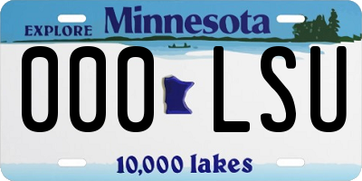 MN license plate 000LSU