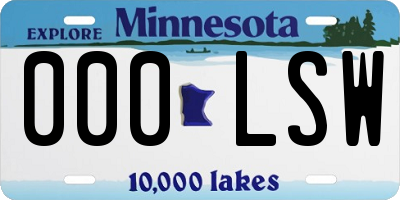 MN license plate 000LSW