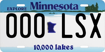 MN license plate 000LSX