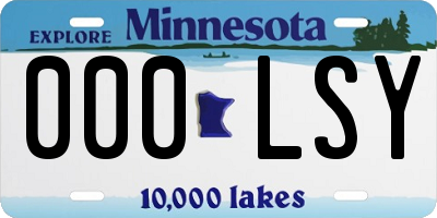 MN license plate 000LSY