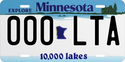 MN license plate 000LTA