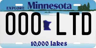 MN license plate 000LTD