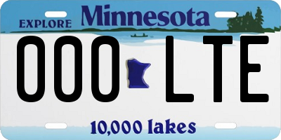 MN license plate 000LTE