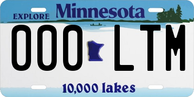MN license plate 000LTM