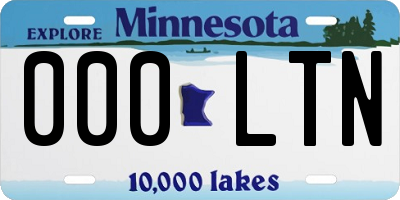 MN license plate 000LTN