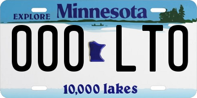 MN license plate 000LTO