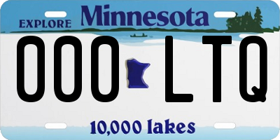 MN license plate 000LTQ