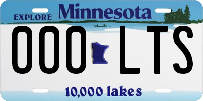 MN license plate 000LTS