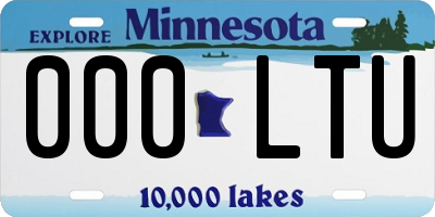 MN license plate 000LTU