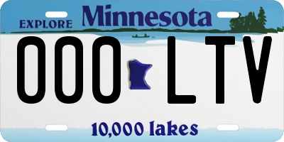 MN license plate 000LTV