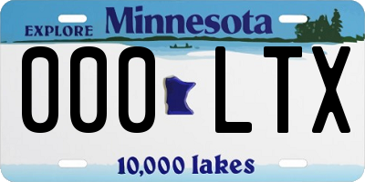 MN license plate 000LTX