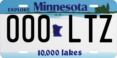 MN license plate 000LTZ