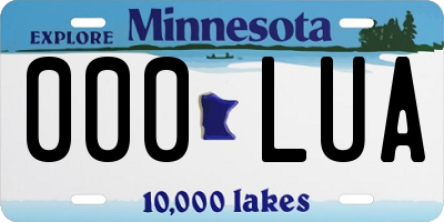 MN license plate 000LUA