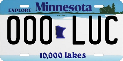 MN license plate 000LUC