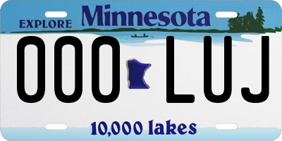 MN license plate 000LUJ