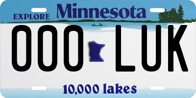 MN license plate 000LUK