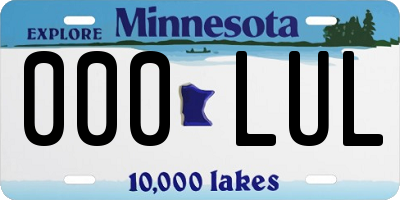 MN license plate 000LUL