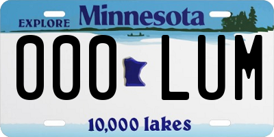 MN license plate 000LUM