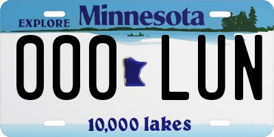 MN license plate 000LUN