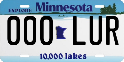MN license plate 000LUR