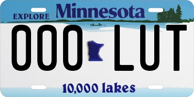 MN license plate 000LUT