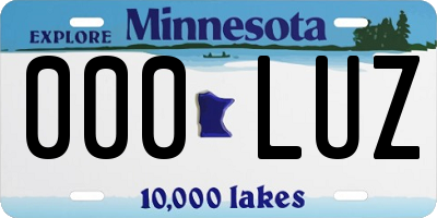 MN license plate 000LUZ