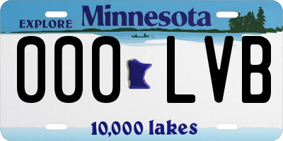 MN license plate 000LVB