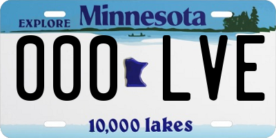 MN license plate 000LVE