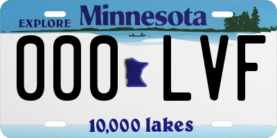 MN license plate 000LVF