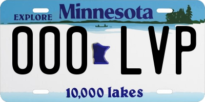 MN license plate 000LVP