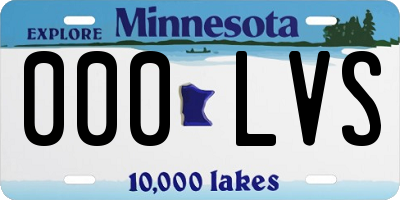 MN license plate 000LVS