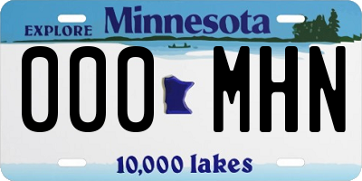 MN license plate 000MHN