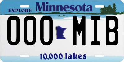 MN license plate 000MIB