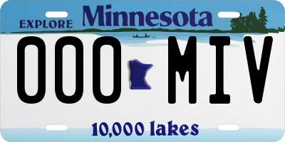 MN license plate 000MIV