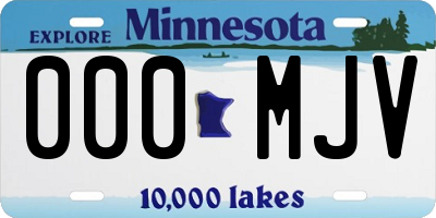 MN license plate 000MJV